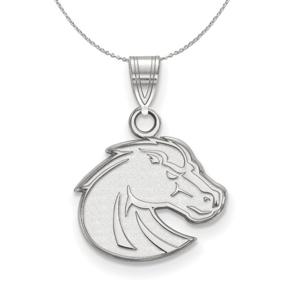 Sterling Silver Boise State Small Necklace - 16 Inch